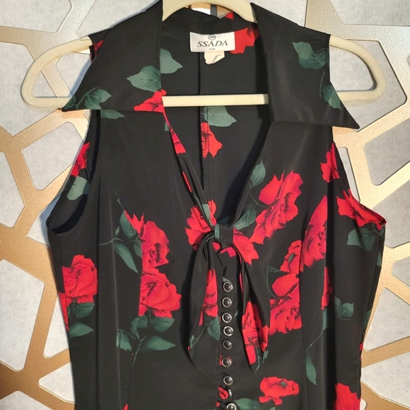 VINTAGE SSADA Rose Sleeveless Dress - Picture 3 of 12